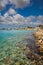 Coast view of Bonaire`s water