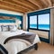 A coastal, beachfront bedroom with driftwood furniture, seashell decor, and ocean views5, Generative AI