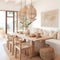 Coastal Boho Dining Area: A Serene Gathering Space ai generated