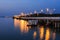 Coastal bridge at twilight