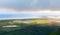 Coastal Caribbean landscape at rainy sunny morning