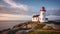 Coastal Charm. Embracing Nature\\\'s Splendor at the Lighthouse. Generative AI