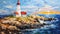 Coastal Charms: A Lighthouse Puzzle on Canvas