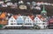 Coastal cityscape of Bergen harbor