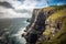 coastal cliff with lighthouse, providing a beacon of safety