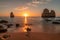 Coastal dream. Beach scene. Praia do camillo near ponta da piedade algarve portugal