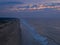 Coastal dune beach, seen from the sky