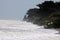 Coastal erosion, high tide, Raumati Beach NZ