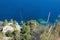 Coastal green vegetation and turquoise Mediterranean water