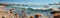 Coastal Harmony: A Breathtaking Panoramic Seascape Ai generated