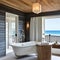 A coastal-inspired bathroom with whitewashed wood paneling, seashell decor, and a clawfoot bathtub for a beachy retreat3, Genera