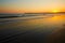 Coastal intertidal zone sunset