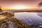 Coastal lake at dawn