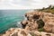Coastal landscape of Ayia Napa, Cyprus. Empty rocky coast