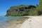 Coastal landscape cliff and beach French Polynesia