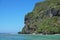 Coastal landscape cliff caverns French Polynesia