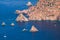 Coastal landscape of Corsica island with rocks