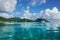 Coastal landscape Huahine island water surface