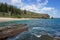 Coastal landscape New Caledonia beach and cliff