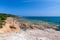 Coastal landscape with rocky wild beach, Corsica