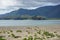 Coastal landscape from sandy beach New Caledonia