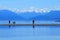 Coastal Landscape at Witty`s Lagoon with Olympic Mountains, Vancouver Island, British Columbia, Canada