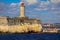Coastal light house in summer, Marseille,