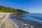 coastal line on the beach of lourdata in Kefalonia island