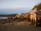 Coastal Maine Scene with Wooden Pilings