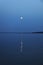 Coastal moonlight above lake Seliger