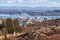 Coastal Norwegian landscape. Fishing village