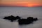Coastal rock at sunset, Sardinia
