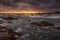 Coastal rocks at dusk in Wakayama prefecture, JAPAN