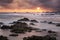 Coastal rocks at dusk in Wakayama prefecture, JAPAN