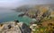 Coastal scene in Guernsey with sea mist