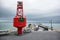 Coastal scenery with view of the sea pier and breakwaters.