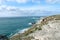 Coastal sea and rocks shaped by waves in France