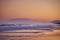 Coastal soft hazy sunset background