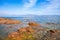 Coastal stones on public beach of Ajaccio