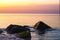 coastal stones in the sea beach