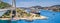 Coastal summer landscape, banner - view of Dubrovnik from the side of The Franjo Tudman Bridge