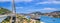 Coastal summer landscape, banner - view of Dubrovnik from the side of The Franjo Tudman Bridge