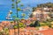 Coastal summer landscape - view of the City Harbour and marina of the town of Hvar