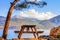 Coastal summer landscape - view of the resting place on the Lycian Way