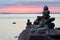 Coastal Sunset, Balancing Stones, Baltic Sea, RÃ¼gen Island, Germany