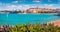 Coastal town in southern Italyâ€™s Apulia region - Otranto, Apulia region, Italy, europe. Splendid spring view of Alimini Beach.