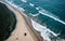 Coastal Tranquility Aerial View of the Rocky Ocean Shore