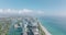 Coastal urban neighbourhood panorama. Miami Beach and Allison Island in Indian Creek on sunny day. Miami, USA