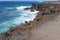 Coastal view lava rocks Atlantic Ocean, Lanzarote, Spain