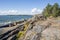 Coastal view of Pihlajasaari island, rocks and Gulf of Finland, Helsinki, Finland